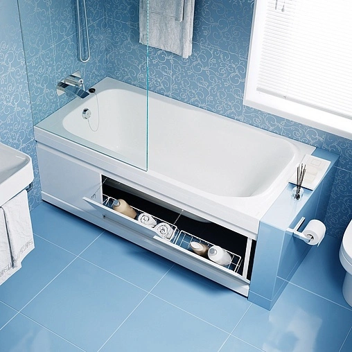 Экран для ванны фронтальный с корзинами Alavann Soft 160 белый