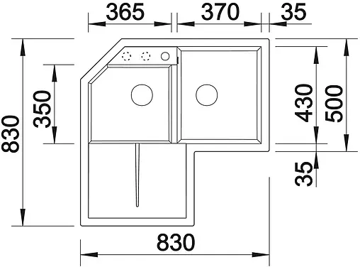 Мойка кухонная Blanco Metra 9 Е 83 алюметаллик 515567