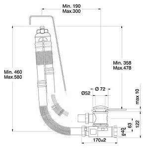 Слив для ванны без перелива Ravak WarmFlow хром X01370 Слив для ванны без перелива Ravak WarmFlow хром X01370, 2