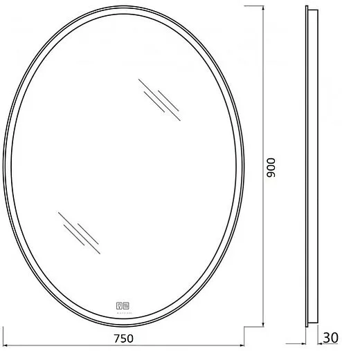 Зеркало с подсветкой BelBagno 75x90 с подогревом SPC-VST-750-900-LED-TCH-WARM