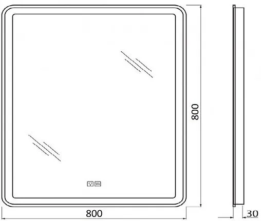 Зеркало с подсветкой BelBagno MARINO 80x80 с подогревом SPC-MAR-800-800-LED-TCH-WARM