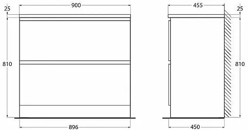 Тумба-умывальник подвесная BelBagno ALBANO 90 Bianco Lucido ALBANO-900-2C-PIA-BL+BB900/455-LV-MR-ALR