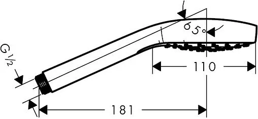 Лейка ручного душа Hansgrohe Croma E 110 1jet чёрный матовый 26814670