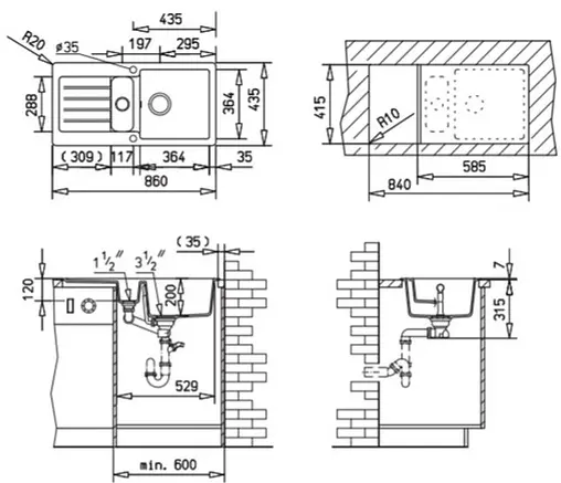 Мойка кухонная Teka Kea 60 B-TG белый арктик 40143373