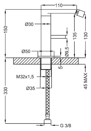 Смеситель для биде Cezares Eco хром ECO-BSM1-01-Cr