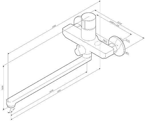 Смеситель для ванны с длинным изливом Am.Pm X-Joy хром F85A90500