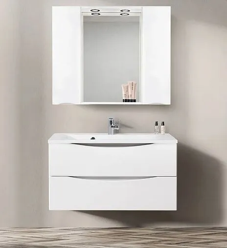 Шкаф-зеркало BelBagno FLY-MARINO 100 Bianco Lucido MARINO-SPC-1000/750-2A-BL-P