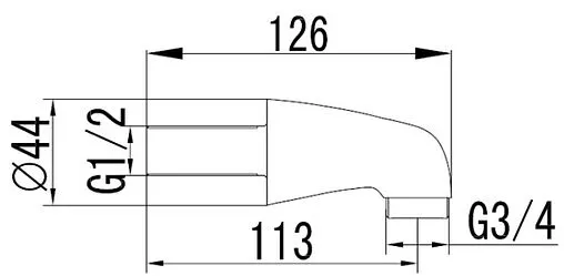 Переходник угловой для смесителя на край ванны IDDIS хром 001SB00i83