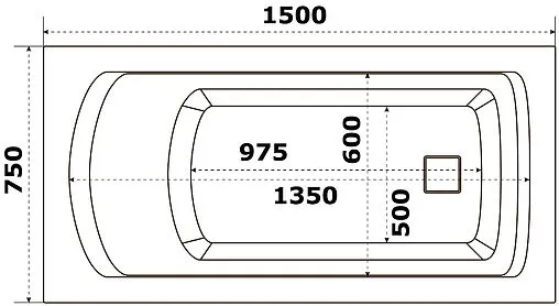 Ванна акриловая Bas Аякс стандарт 150х75 Вб00128