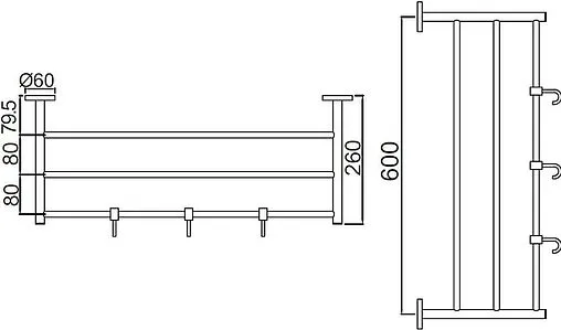 Полка для полотенец Jaquar Continental хром ACN-CHR-1181FHS