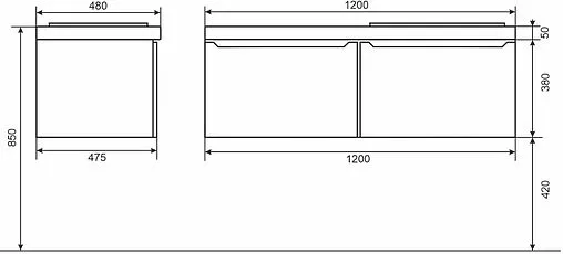 Тумба-умывальник подвесная Uperwood Tanos 120 L белый 291021021