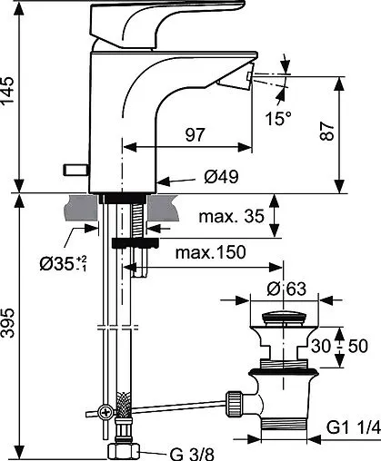 Смеситель для биде Ideal Standard Strada хром A5845AA