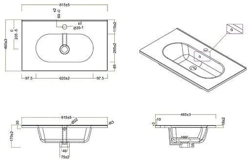 Раковина BelBagno LOVE 80 белый LOV-800-LVB