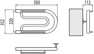 Полотенцесушитель водяной Terminus Фокстрот 1" БШ 320х500 полированная сталь 4620768881015 Полотенцесушитель водяной Terminus Фокстрот 1" БШ 320х500 полированная сталь 4620768881015, 2