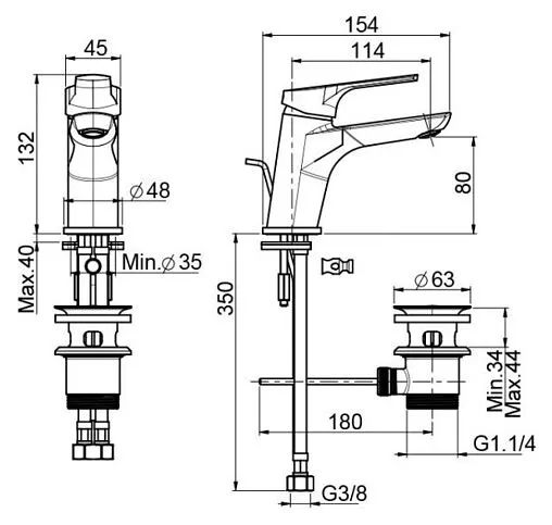 Смеситель для раковины Fima Carlo Frattini Serie 4 хром F3761CR