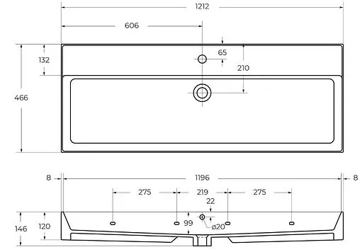 Консоль с умывальником подвесная Cezares Cadro 120 чёрный/белый CADRO-120/46/30-1C-SO-MET-ST+CADRO-120-MENS-BIANCO+CADRO-120-1C-SO-BG-BLUM