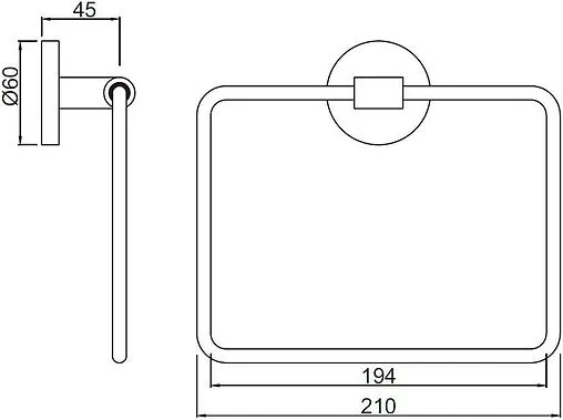 Полотенцедержатель Jaquar Continental чёрный матовый ACN-BLM-1121N