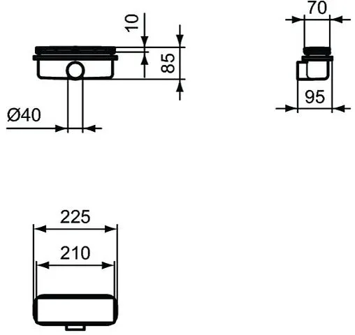 Сифон для душевого поддона Ideal Standard Ultra Flat New хром T4493AA