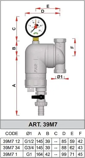 Фильтр тонкой очистки воды 1&quot;в x 1&quot;в Far FA 39M7 1