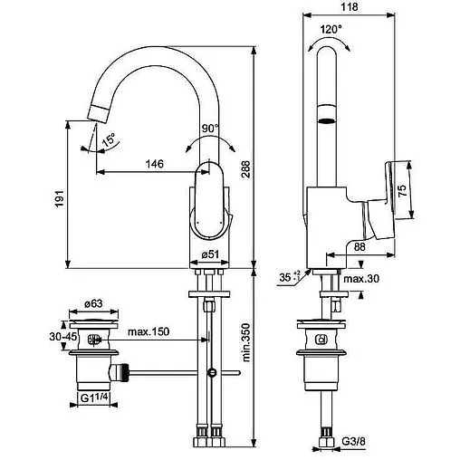 Смеситель для раковины Ideal Standard Vito хром B0410AA