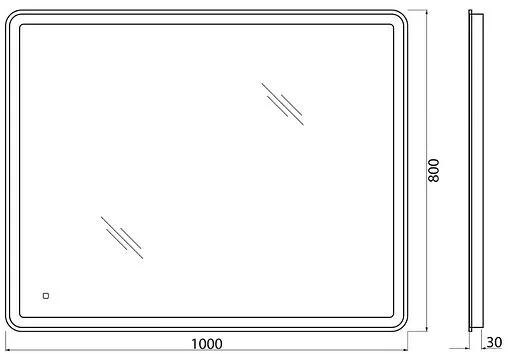 Зеркало с подсветкой BelBagno MARINO 100x80 SPC-MAR-1000-800-LED-TCH