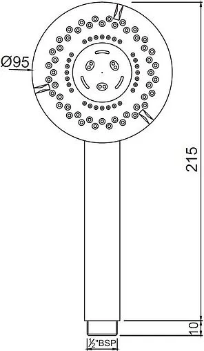 Лейка ручного душа Jaquar хром HSH-CHR-1739