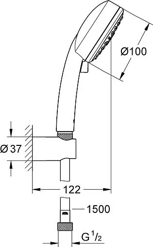 Душевой набор Grohe Tempesta Cosmopolitan хром 27588002