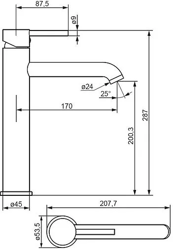 Смеситель для раковины Damixa Scandinavian Pure хром 360250000