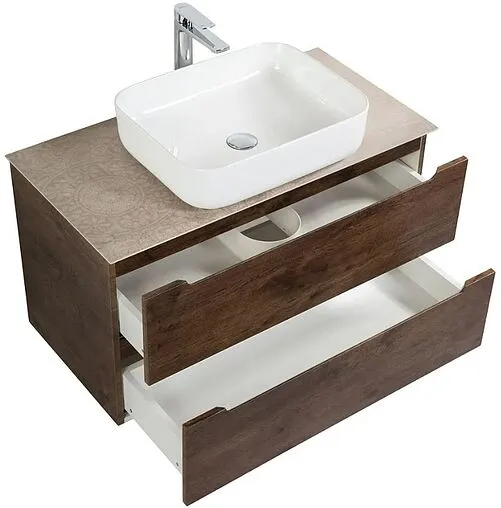 Тумба-умывальник подвесная BelBagno ETNA 90 Rovere Moro ETNA-900-2C-SO-RW-P+