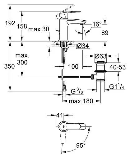 Смеситель для раковины Grohe Eurostyle Cosmopolitan хром 2338720E