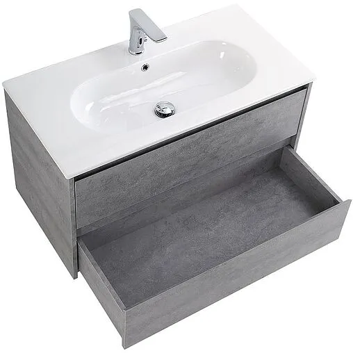 Тумба-умывальник подвесная BelBagno KRAFT 90 Cemento Grigio KRAFT-900-2C-SO-CG+