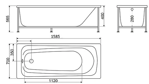 Ванна акриловая BelBagno 160x70 BB102-160-70