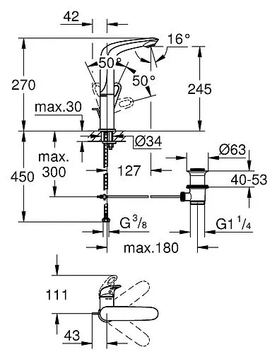 Смеситель для раковины Grohe Eurostyle New белый 23569LS3