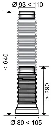 Гофра для унитаза VIRPlast 290-640мм 70984967