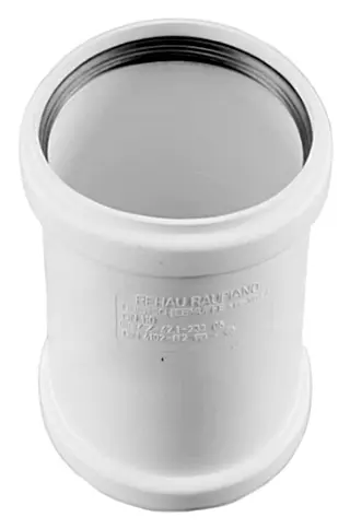 Муфта двухраструбная внутренняя бесшумная D=110мм Rehau Raupiano Plus 11214941001 Муфта двухраструбная внутренняя бесшумная D=110мм Rehau Raupiano Plus 11214941001, 1