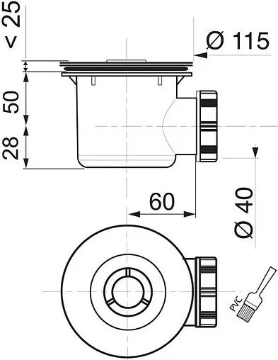 Сифон для душевого поддона Wirquin Tourbillon хром 30718760