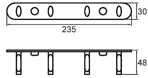 Планка с 4-мя крючками Milardo Hooks хром 004SM40M41