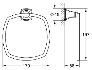 Полотенцедержатель Grohe Grandera хром/золото 40630IG0 Полотенцедержатель Grohe Grandera хром/золото 40630IG0, 2