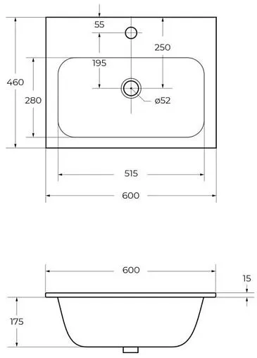 Раковина Cezares DUET 60 белый CZR-NAT-60-LVB