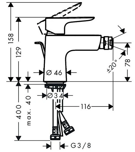 Смеситель для биде Hansgrohe Talis E шлифованная бронза 71720140