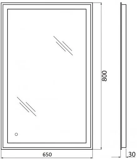 Зеркало с подсветкой BelBagno 65x80 SPC-GRT-650-800-LED-TCH