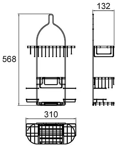 Полка с подставкой для стаканов Milardo Shelf хром 014W050M44