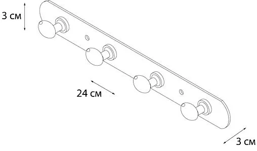 Планка с 4-мя крючками Fixsen Equipment хром FX-1414