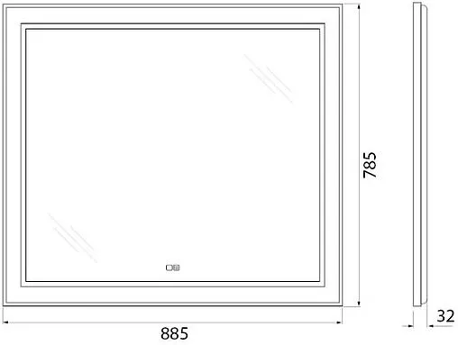 Зеркало с подсветкой BelBagno KRAFT 88.5x78.5 NERO с подогревом чёрный SPC-KRAFT-885-785-TCH-WARM-NERO