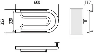 Полотенцесушитель водяной Terminus Фокстрот 1" БШ 320х600 полированная сталь 4620768881022 Полотенцесушитель водяной Terminus Фокстрот 1" БШ 320х600 полированная сталь 4620768881022, 2