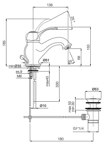 Смеситель для раковины Fima Carlo Frattini Lamp бронза F3301BR