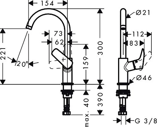 Смеситель для раковины Hansgrohe Logis 210 хром 71131000