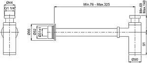 Сифон бутылочный для раковины VitrA Syphon чёрный матовый A4512336 Сифон бутылочный для раковины VitrA Syphon чёрный матовый A4512336, 2