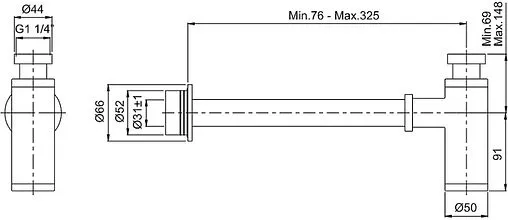 Сифон бутылочный для раковины VitrA Syphon чёрный матовый A4512336