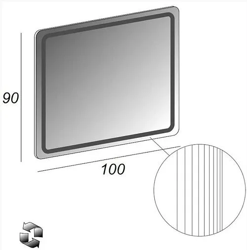 Зеркало с подсветкой Cezares 100x90 54352